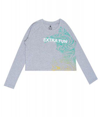 Clotth Theory Long Sleeve Dropshoulder Pullover Crop Top for Girls