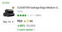 CLOUDTEN Garbage Bags Medium Size Black Color 19 X 21 Inch | Pantry Dustbin Covers Medium 13 L Garbage Bag Pack Of 30  (30Bag )...