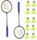 CLOVERBYTE Badminton kit Set Of 2 Piece Racquet with 10 Piece Plastic ShuttleCock Badminton Kit...