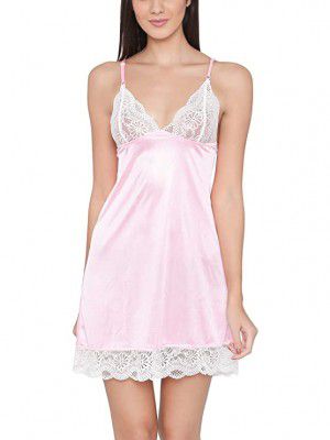 Clovia Baby Pink Sexy Short Nightdress