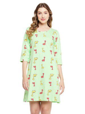 Clovia Cotton Women Midi Night Gown