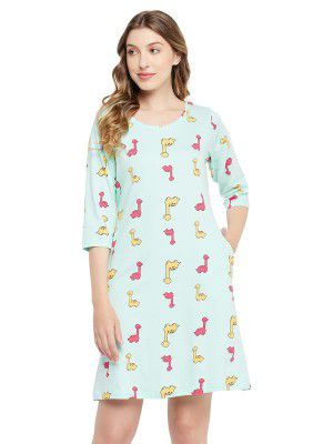 Clovia Cotton Women Midi Night Gown
