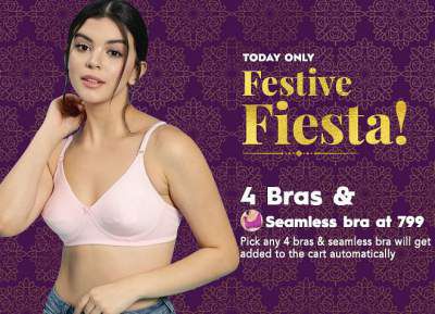 Clovia Festival Fiesta: 4 Bra Sets + Seamless Bra at Rs.799 