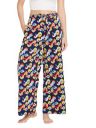 Clovia Nylon Women's Crepe Geometric Print Flared Casual Style Pyjama with Side Slits...
