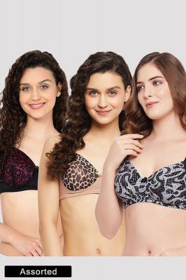 Clovia Pack of 3 Padded Printed T-shirt Bras - Assorted