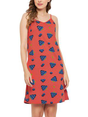 Clovia Women Cotton Knee Length Nightdress