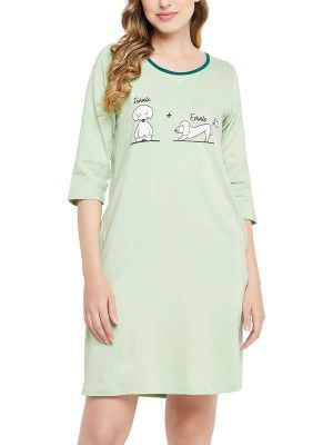 Clovia Women Cotton Short Length Nightdress