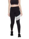 Clovia Women's Activewear Snug Fit Sports Tights with Printed Panel-Black...