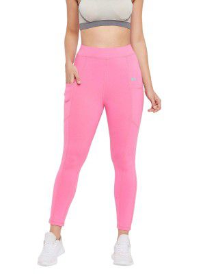 Clovia Women's Activewear Sports Ankle Length Tights with Pocket