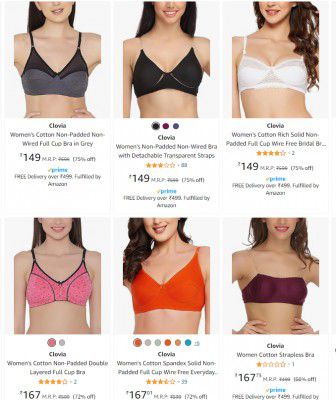 Clovia Women's Bra Starts at Rs 130 | Upto 84% Off