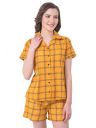 Clovia Womens Button Me Up Checked Shirt & Shorts Set...