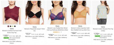 Clovia Women's Clothing at Minimum 85% off | Starts at ₹130