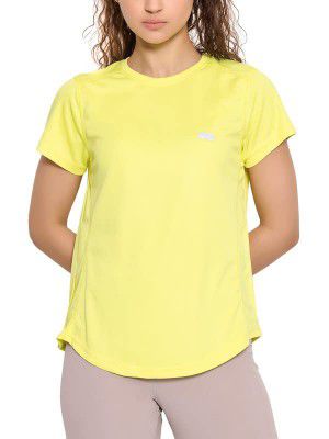 Clovia Women's Comfort Fit Active T-Shirt in Yellow