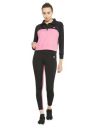 Clovia Women's Comfort-Fit Active Zipper Top & Sports Tights Set In Black...