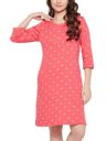 Clovia Women's Cotton Blend Knee Length Short Nightdress Nightgown...