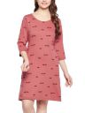 Clovia Women's Cotton Blend Knee Length Short Nightdress Nightgown...