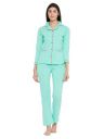 Clovia Women's Cotton Button Down Shirt & Pajamas Set...