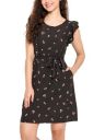 Clovia Women's Cotton Floral Print Short Night Dress in Black...