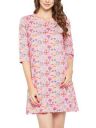 Clovia Women's Cotton Floral Print Short Nightdress in Purple...