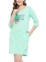 Clovia Women's Cotton Graphic & Text Print Mini Sleep T-Shirt Night Dress...