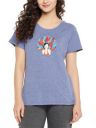 Clovia Women's Cotton Graphic Embroidered Top in Blue...