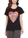 Clovia Women's Cotton Graphic Print Top in Black...