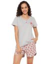 Clovia Women's Cotton Owl Print Top & Shorts Set...