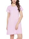 Clovia Women's Cotton Print Me Pretty Short Night Dress in Pink...