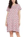 Clovia Women's Cotton Print Me Pretty Short Night Dress with Pocket...