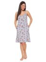 Clovia Women's Cotton Printed Short Night Dress in Grey...
