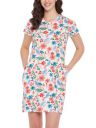Clovia Women's Cotton Printed Short Night Dress - White...