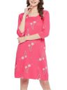 Clovia Women's Cotton Printed Short Night Dress with Pocket...