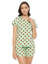 Clovia Women's Cotton Printed Top & Boxer Shorts Set...