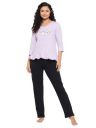 Clovia Women's Cotton Printed Top & Pyjama Set - Purple...