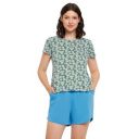 Clovia Women's Cotton Printed Top & Shorts Set in Blue...