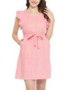 Clovia Women's Cotton Self Patterned Short Night Dress in Pink...
