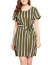 Clovia Women's Cotton Stripes Short Nightdress...
