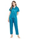 Clovia Women's Crepe Chic Basic Button Down Shirt & Pajama Set...