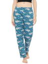 Clovia Women's Fleece Christmas Print Pyjama With Pocket In Blue...