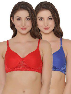 Clovia Women's Pack of 2 Cotton Rich Non-Wired Spacer Cup T-Shirt Bra