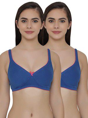 Clovia Womens Pack of 2 T-Shirt Non Padded Wirefree Demicup Bra