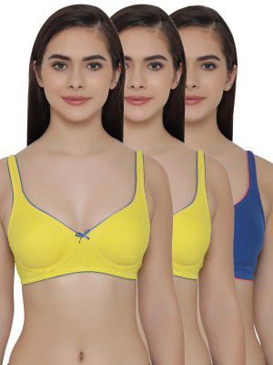Clovia Womens Pack of 3 T-Shirt Non Padded Wirefree Demicup Bra