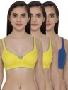 Clovia Womens Pack of 3 T-Shirt Non Padded Wirefree Demicup Bra...