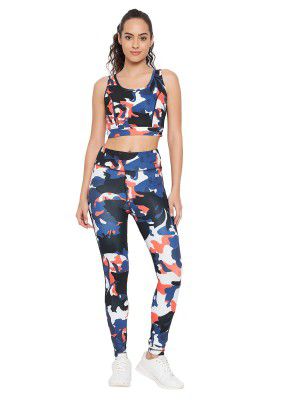 Clovia Women's Padded Sports Bra & Ankle-Length High-Rise Sports Tights Set
