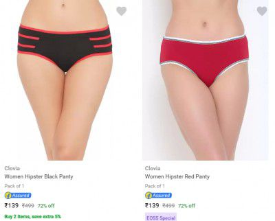 Clovia Women's Panties at Minimum 70% Off Srating Rs 149
