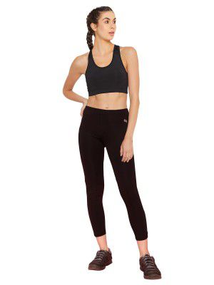 Clovia Women's Polyester Slim Activewear Sports Ankle Length Tights