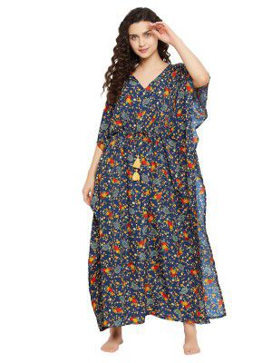 Clovia Women's Print Me Pretty Long Kaftan