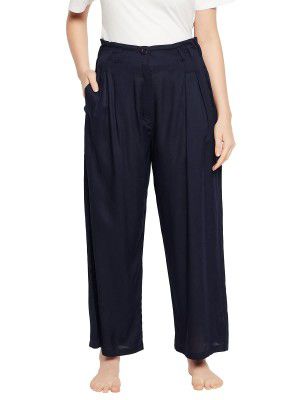 Clovia Women's Rayon Chic Basic Wide Leg Pants