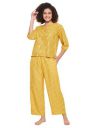 Clovia Women's Rayon Printed Top & Pyjama Set - Yellow...