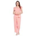 Clovia Women's Rayon Solid Top & Pyjama Set in Pink...